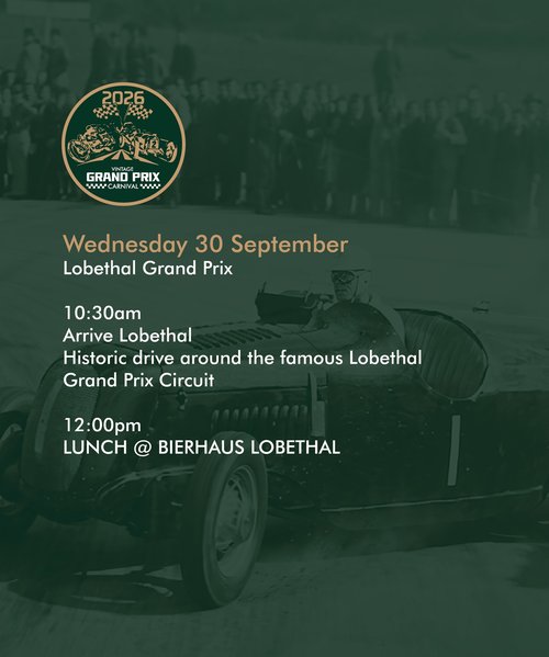 Vintage Grand Prix Carnival: Lobethal Grand Prix Circuit Drive — Classic car meet in Adelaide, SA on Wednesday 30 September 2026