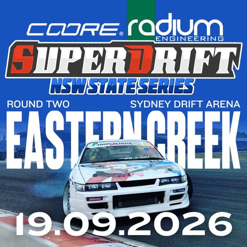 Superdrift NSW State Series Round 2 — JDM spectator event in Sydney, NSW on Saturday 19 September 2026