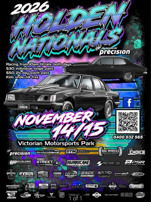 Holden Nationals — Muscle spectator event in Melbourne, VIC on Saturday 14 November 2026
