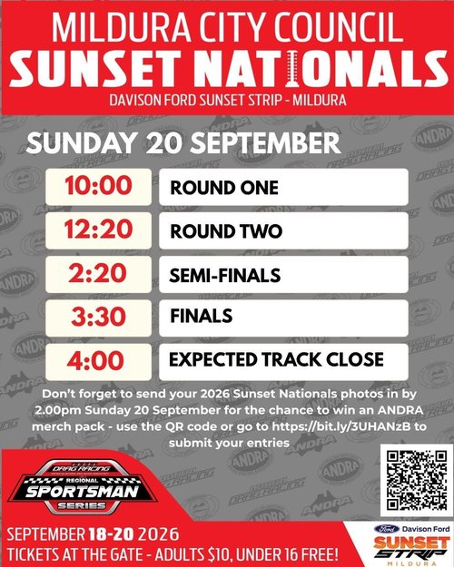 Sunset Nationals — Muscle spectator event in Melbourne, VIC on Sunday 20 September 2026
