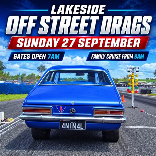 Lakeside Off Street Drags — Muscle track day in Brisbane, QLD on Sunday 27 September 2026