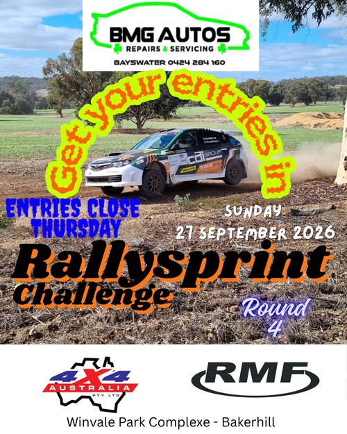Rallysprint Challenge Round 4 — JDM/4x4 track day in Perth, WA on Sunday 27 September 2026