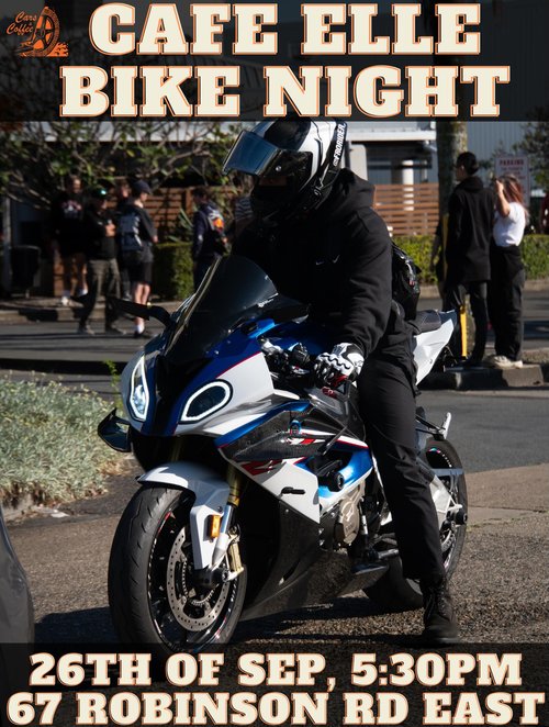 Cafe Elle Bike Night — car meet in Brisbane, QLD on Saturday 26 September 2026