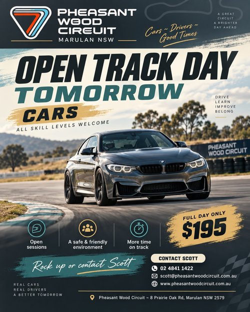 Open Track Day — track day in Sydney, NSW on Wednesday 23 September 2026