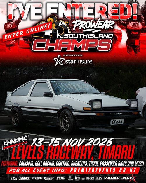 Prowear South Island Champs — Euro/JDM spectator event in International on Friday 13 November 2026