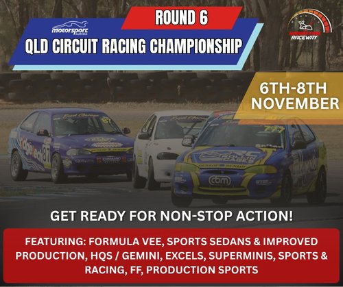 QLD Circuit Racing Championship - Round 6 — Muscle spectator event in Brisbane, QLD on Friday 6 November 2026