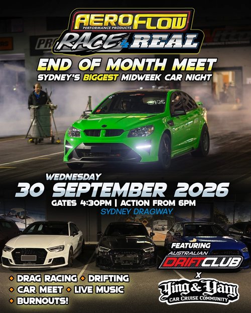 Race 4 Real - End of Month Meet — Muscle/JDM car meet in Sydney, NSW on Wednesday 30 September 2026