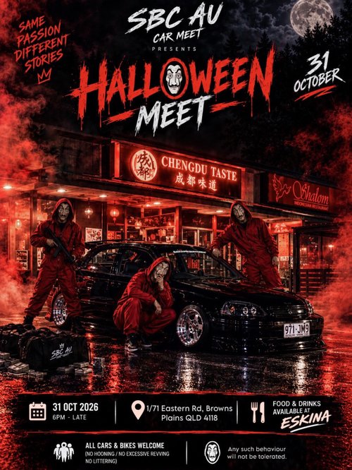 SBC AU Halloween Meet — JDM/Motorbike car meet in Brisbane, QLD on Saturday 31 October 2026