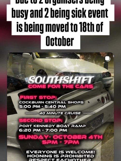 SouthShift Cruise — JDM/4x4 car meet in Perth, WA on Sunday 18 October 2026