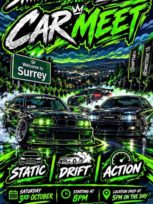 Surrey Car Meet — JDM/Euro car meet in International on Saturday 3 October 2026