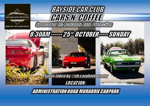 Bayside Car Club Cars N' Coffee — JDM car meet in Brisbane, QLD on Sunday 25 October 2026