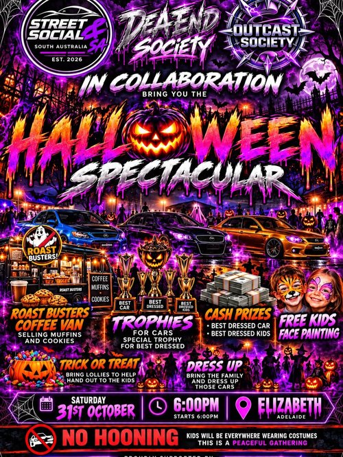 Halloween Spectacular — JDM/Muscle car meet in Adelaide, SA on Saturday 31 October 2026