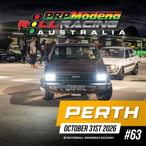 PRP Modena Roll Racing Perth #63 — JDM/Muscle track day in Perth, WA on Saturday 31 October 2026