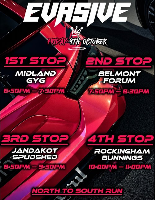 North to South Run — JDM car meet in Perth, WA on Friday 9 October 2026