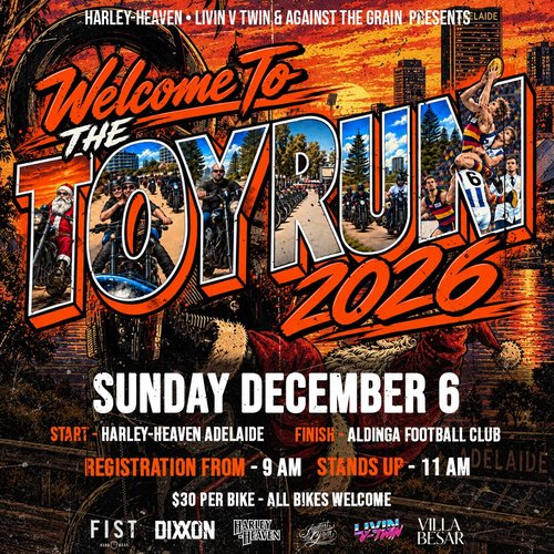 The Toy Run 2026 — car meet in Adelaide, SA on Sunday 6 December 2026
