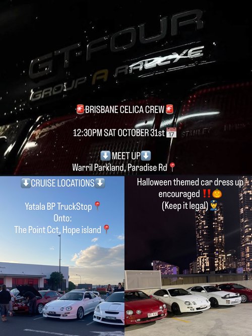 Brisbane Celica Crew Meet Up & Cruise — JDM car meet in Brisbane, QLD on Saturday 31 October 2026