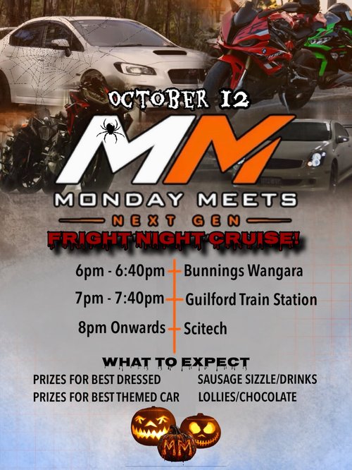 Fright Night Cruise — car meet in Perth, WA on Monday 12 October 2026