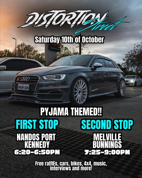 Distortion Street Pyjama Theme — 4x4 car meet in Perth, WA on Saturday 10 October 2026