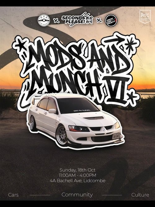 Mods and Munch VI — JDM car meet in Sydney, NSW on Sunday 18 October 2026