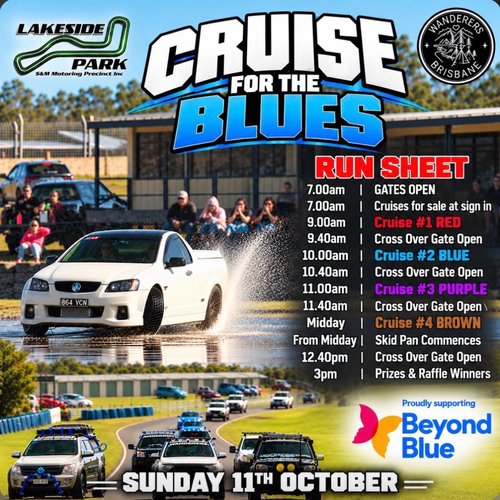 Cruise for the Blues — 4x4/Muscle car meet in Brisbane, QLD on Sunday 11 October 2026