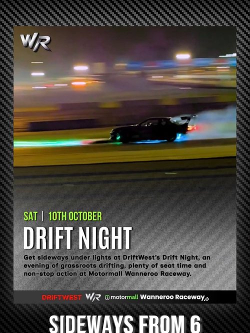 Drift Night — JDM track day in Perth, WA on Saturday 10 October 2026