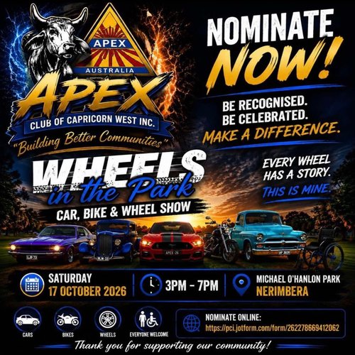 Wheels in the Park — car meet in Brisbane, QLD on Saturday 17 October 2026