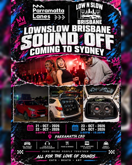Lownslow Brisbane Sound Off — Stance car meet in Sydney, NSW on Wednesday 21 October 2026