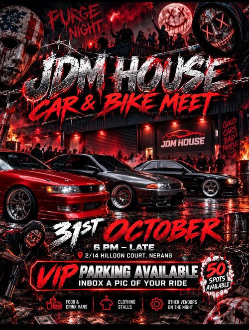 JDM House Car & Bike Meet — JDM/Motorbike car meet in Gold Coast, QLD on Saturday 31 October 2026