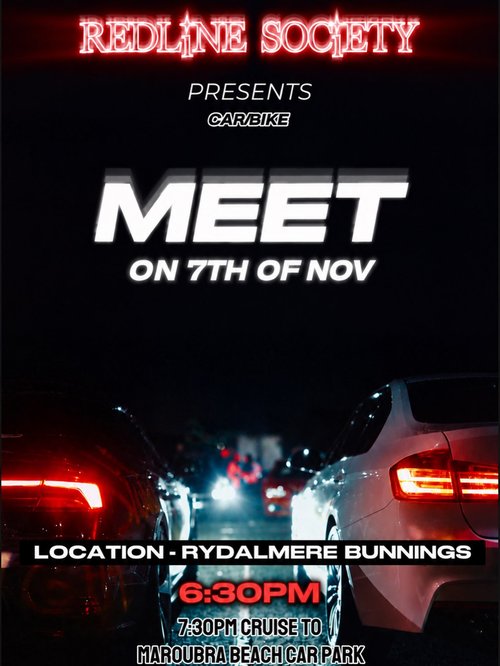 Redline Society Car/Bike Meet — JDM/Euro car meet in Sydney, NSW on Saturday 7 November 2026
