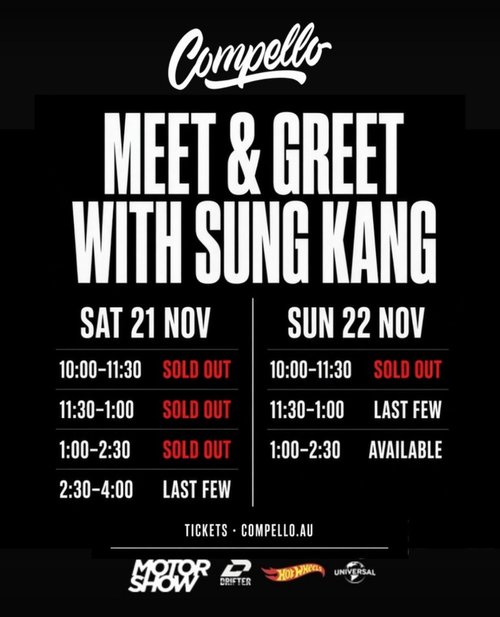 Meet & Greet with Sung Kang — JDM spectator event in Melbourne, VIC on Saturday 21 November 2026
