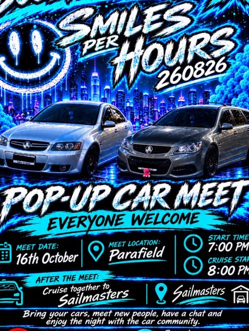 Pop-Up Car Meet — JDM/Muscle car meet in Adelaide, SA on Friday 16 October 2026