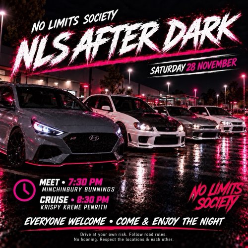 NLS After Dark — JDM car meet in Sydney, NSW on Saturday 28 November 2026