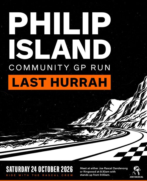 Philip Island Community GP Run — car meet in Melbourne, VIC on Saturday 24 October 2026